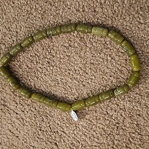 Jade Beads Barrel Green